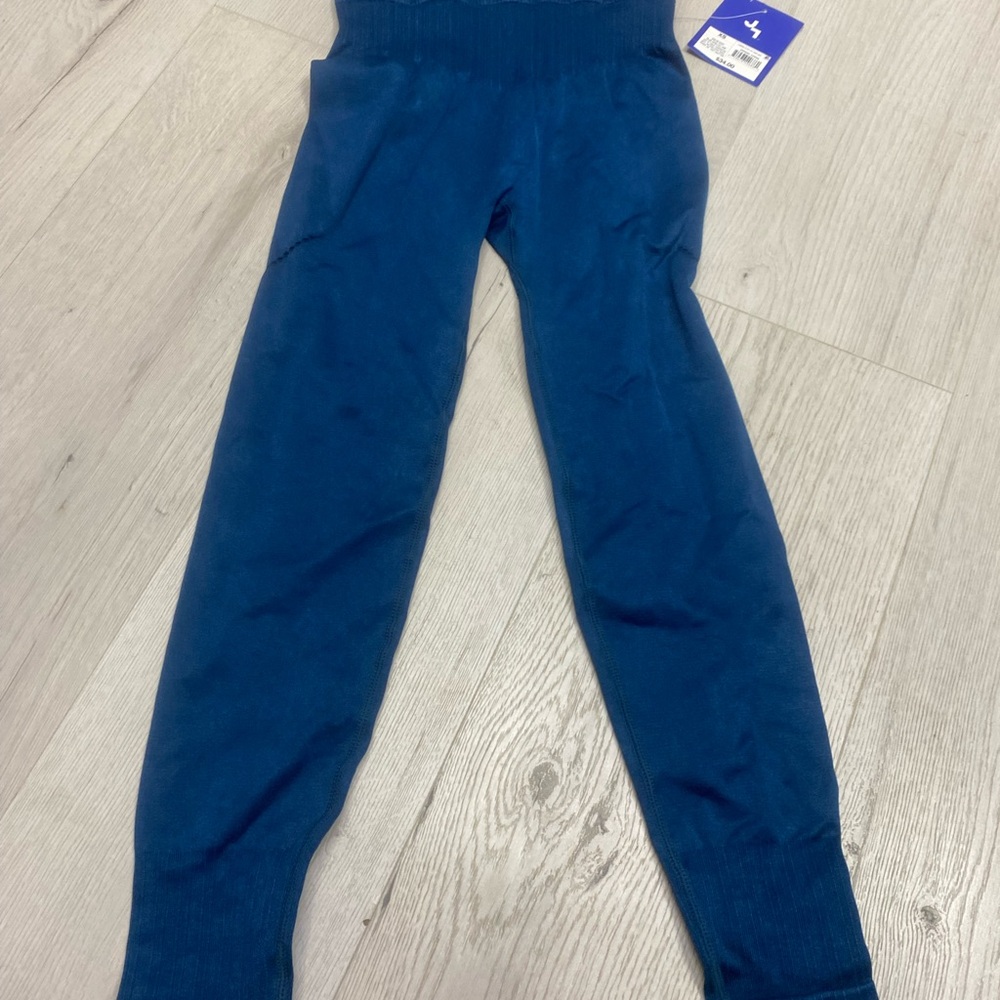 JoyLab Blue Opal Ribbed-Waist Leggings